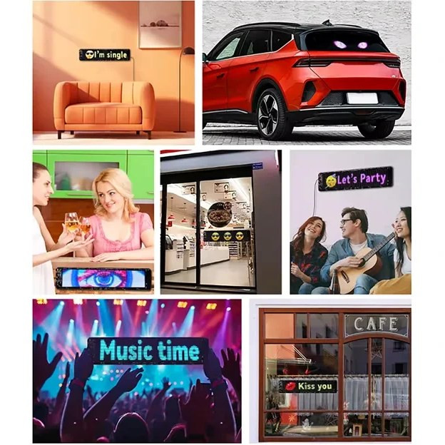 پنل ماتریکسی LED خودرو سایز ۷x۱۷ سانتیمتر با کنترل و اپلیکیشن موبایل دارای گارانتی
