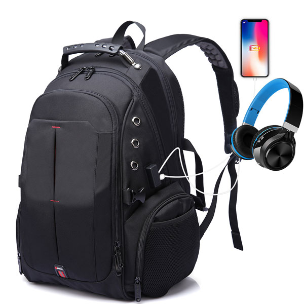 کوله پشتی ۳۸ لیتری مدرسه و لپ تاپ با پورت USB بنج مدل 1905 اصل