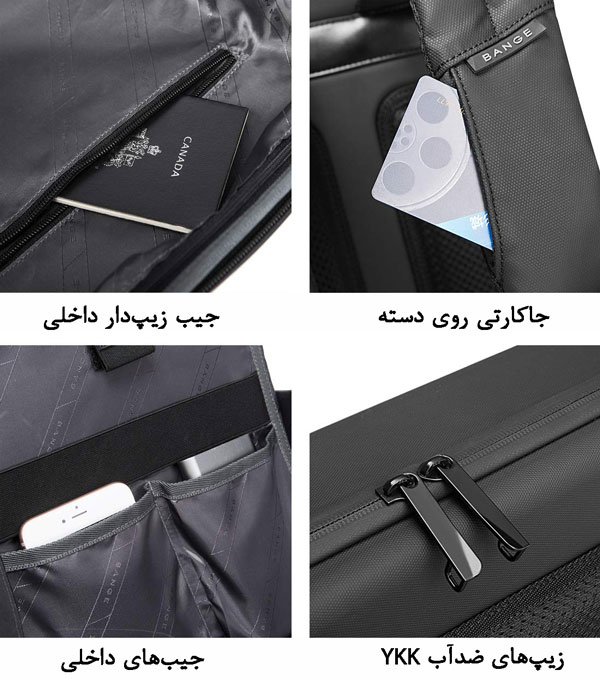 کوله ضد سرقت با قفل TSA و آستر آنتی باکتریال برای لپ تاپ ۱۵.۶ بنج مدل 22092 دارای گارانتی و ضمانت اصالت کالا