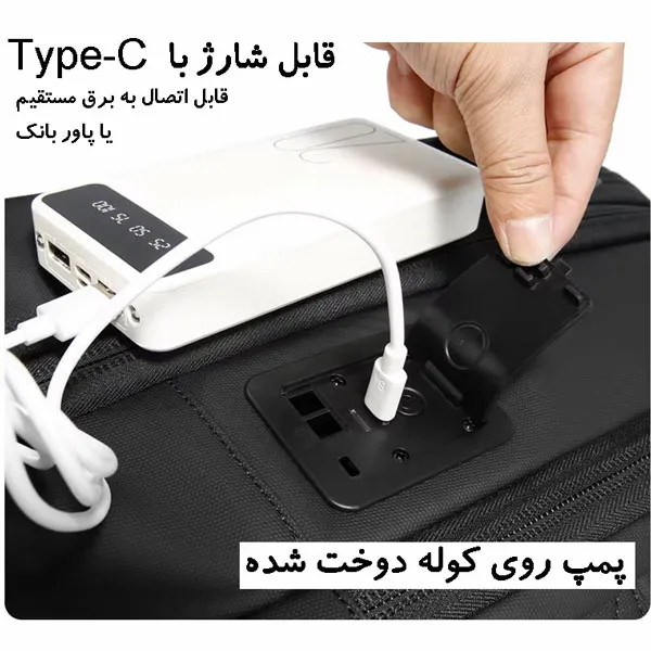کوله وکیوم دار اتوماتیک مسافرتی ضدآب ۱۵.۶ اینچ بنج BG-3028-1 دارای ضمانت اصالت کالا