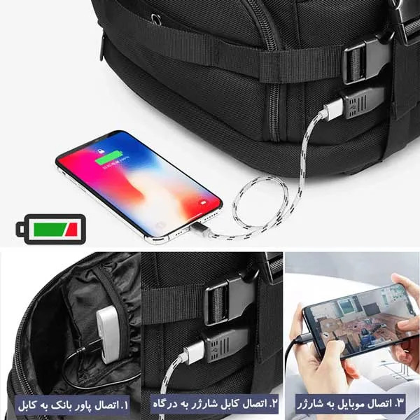 کوله مسافرتی ضدآب ۱۷ اینچ اوزوکو OZUKO-9309L دارای گارانتی