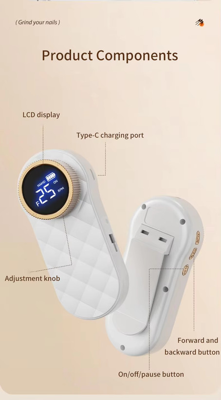 سوهان برقی ناخن MDHL مدل MD-702 اورجینال همراه با گارانتی