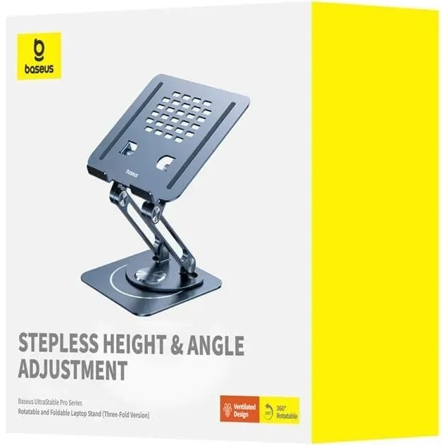 پایه لپ تاپ فلزی تاشو بدنه آلیاژ آلومینیوم بیسوس مدل BS-HP017 اورجینال همراه با گارانتی
