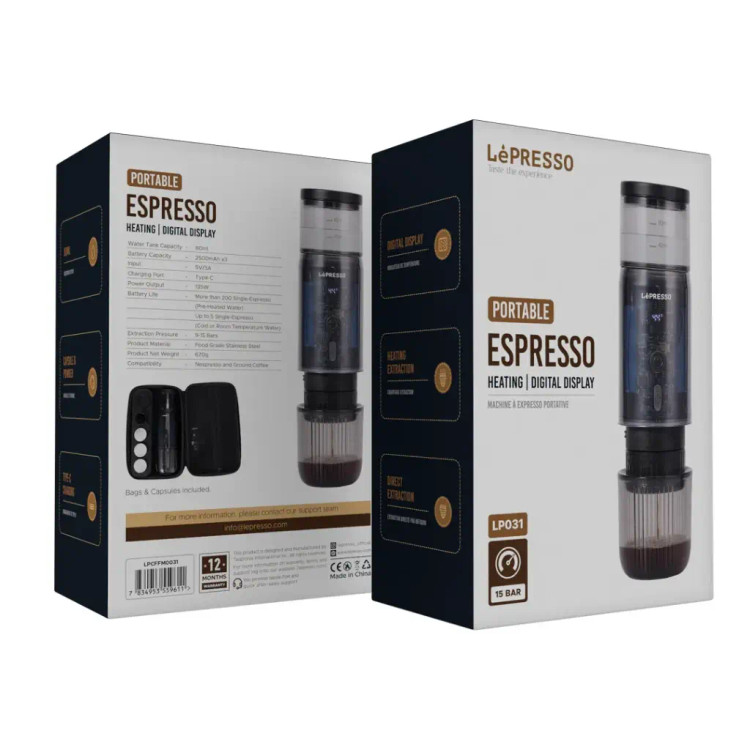 قهوه ساز قابل حمل ظرفیت 80 میلیلیتر لپرسو مدل LPCFFM0031 دارای گارانتی