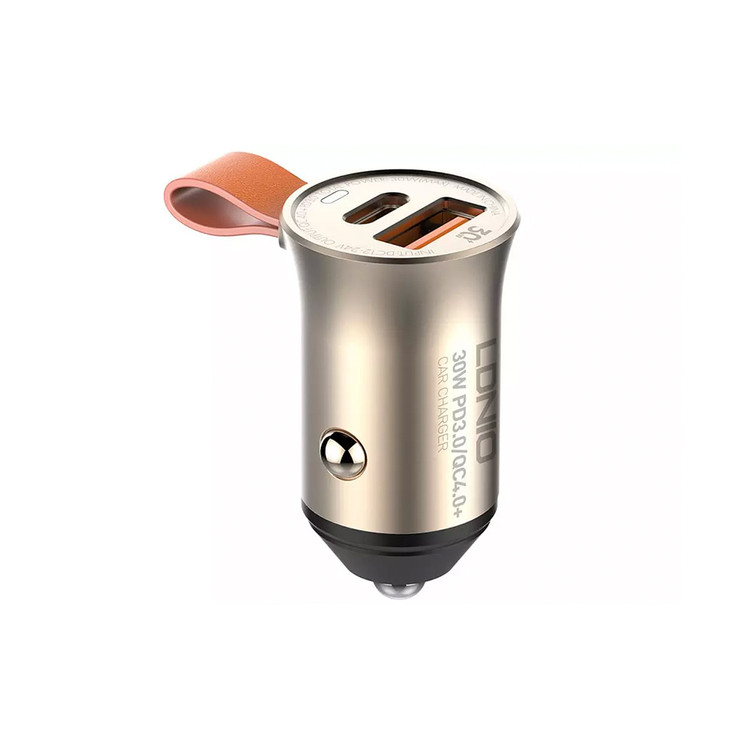 شارژر فندکی فست شارژ تایپ سی ماشین 30 وات مدل C509Q ال دینیو اصل