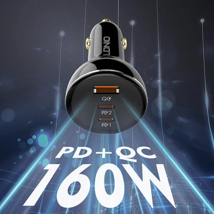 شارژر فندکی سوپر فست شارژ 160 وات ال دینیو مدل C102 اصل