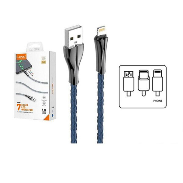 کابل USB به لایتنینگ طول 1 متر مدل LS461 ال دینیو اصل