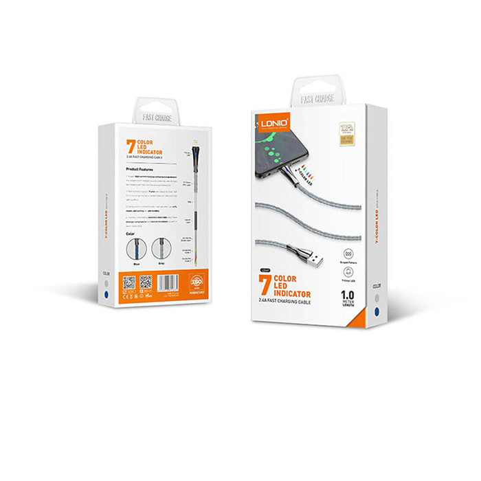 کابل USB به لایتنینگ طول 1 متر مدل LS461 ال دینیو اصل