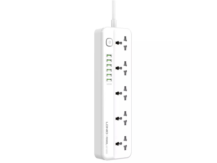 چند راهی برق و شارژر دارای 6 پورت USB طول 2 متر ال دینیو مدل SC5614 اصلی