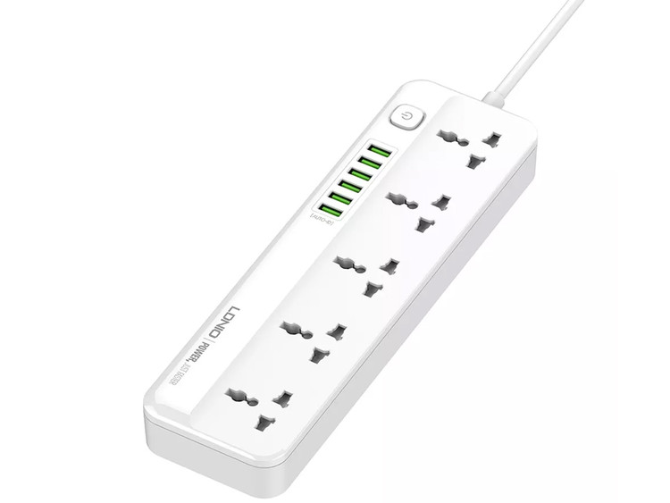 چند راهی برق و شارژر دارای 6 پورت USB طول 2 متر ال دینیو مدل SC5614 اصلی