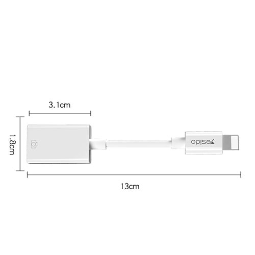 مبدل USB به لایتنینگ یسیدو مدل GS10 طول 13 سانتیمتر بدنه پی وی سی اصلی