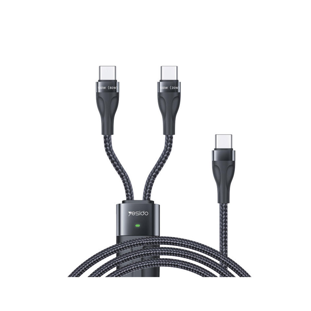کابل دو در یک Type-C به USB-C طول 140 سانتیمتر یسیدو مدل CA88 اورجینال