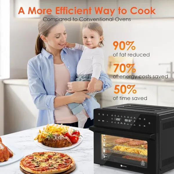 هواپز و سرخ کن رژیمی 30 لیتری LLIVEKIT مدل 30L دارای سیخ چرخان دارای گارانتی