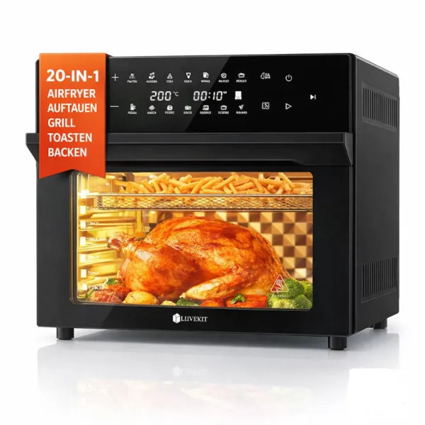 هواپز و سرخ کن رژیمی 30 لیتری LLIVEKIT مدل 30L دارای سیخ چرخان دارای گارانتی