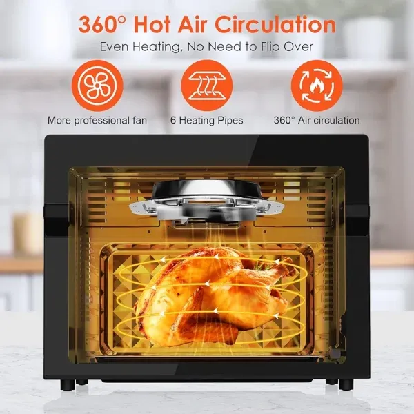 هواپز و سرخ کن رژیمی 30 لیتری LLIVEKIT مدل 30L دارای سیخ چرخان دارای گارانتی