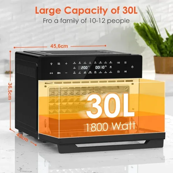 هواپز و سرخ کن رژیمی 30 لیتری LLIVEKIT مدل 30L دارای سیخ چرخان دارای گارانتی