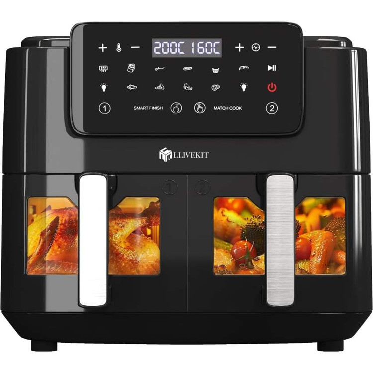 هواپز دو کشو 9 لیتری LLIVEKIT مدل Double Drawer با پنل لمسی وارداتی همراه با گارانتی