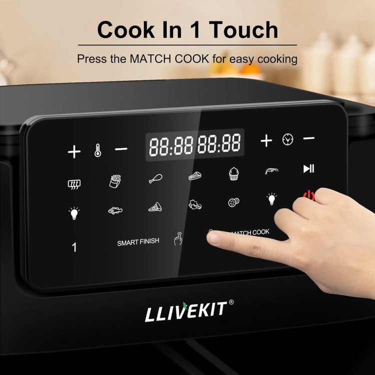 هواپز دو کشو 9 لیتری LLIVEKIT مدل Double Drawer با پنل لمسی وارداتی همراه با گارانتی