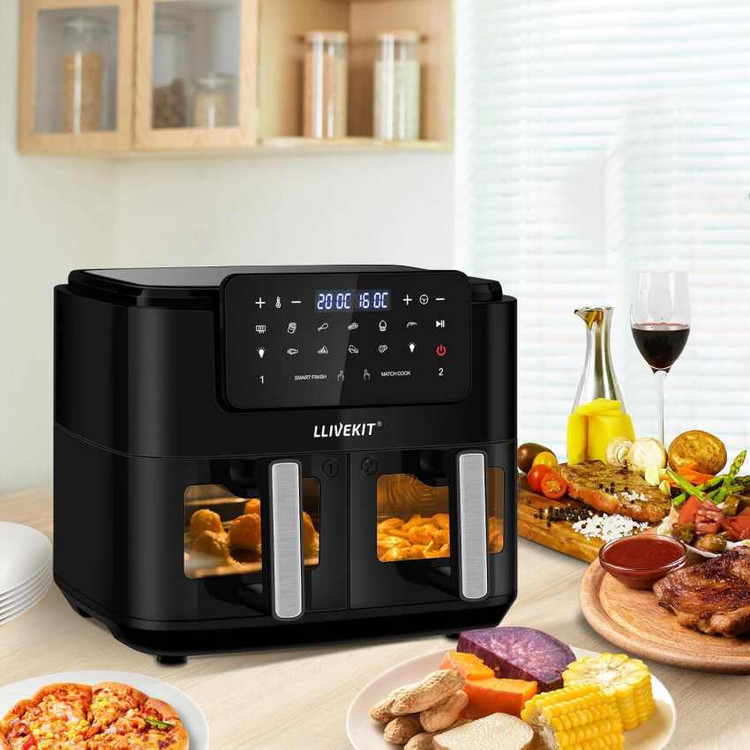 هواپز دو کشو 9 لیتری LLIVEKIT مدل Double Drawer با پنل لمسی وارداتی همراه با گارانتی