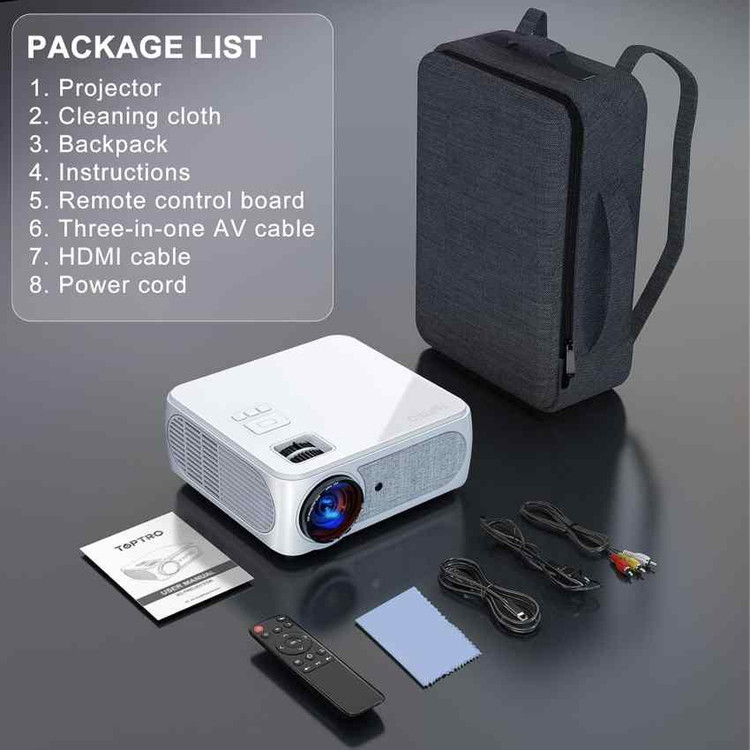 پروژکتور 1080P TOPTRO مدل X3 همراه کیف حمل دارای گارانتی و ضمانت اصالت کالا