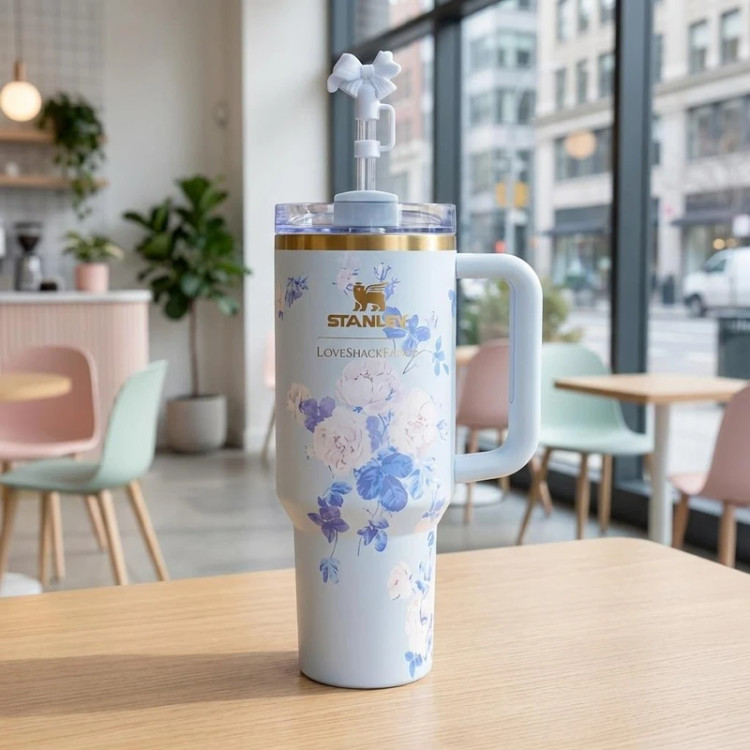 تراول ماگ LoveShackFancy مدل Holiday Quencher Limited edition اصل همراه با گارانتی