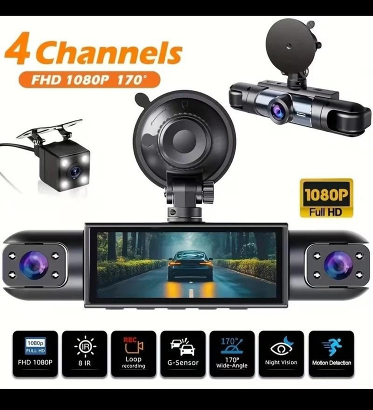دوربین ثبت وقایع خودرو 4 کاناله Full HD 1080Pهمراه با گارانتی و ضمانت اصالت کالا